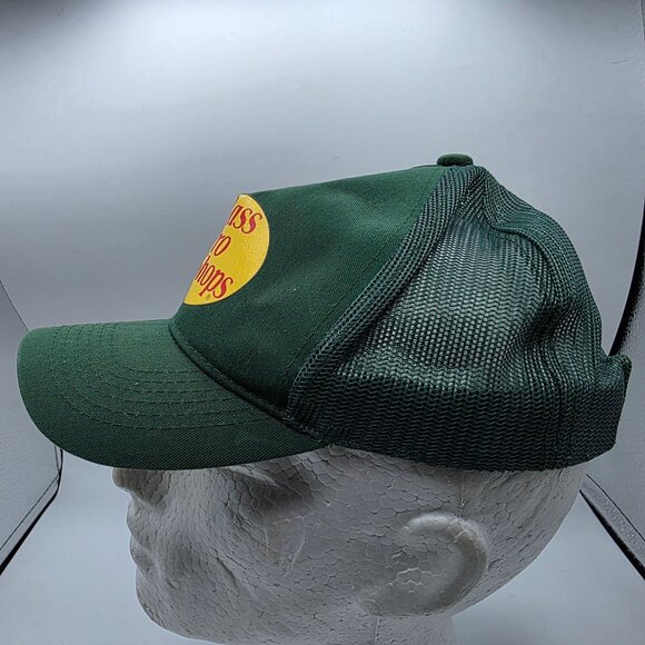 Bass Pro Shops Adjustable Trucker Hat Green Logo Fishing Snapback Mesh Outdoors - Picture 2 of 10